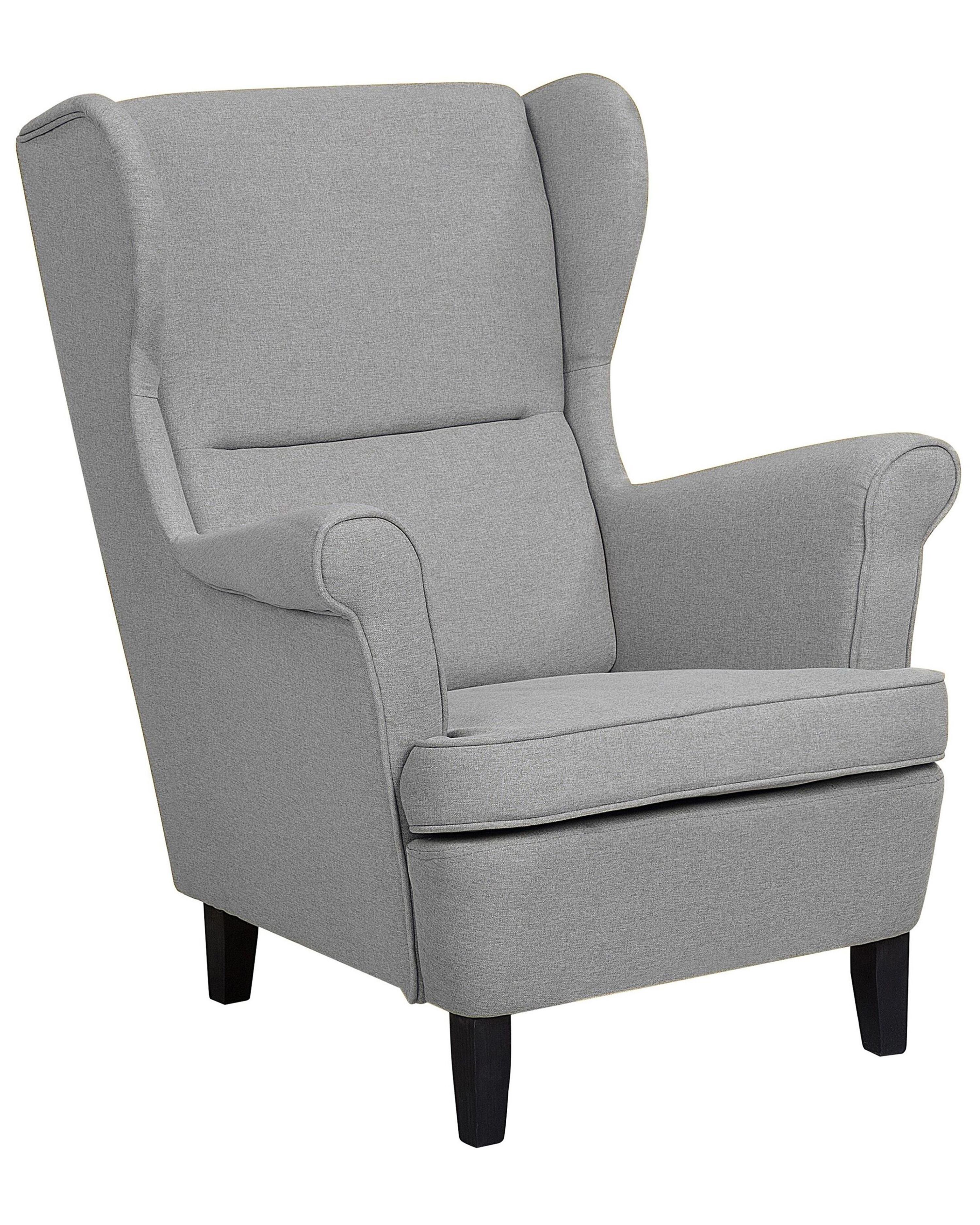 Wingback Chair ABSON Fabric Grey
