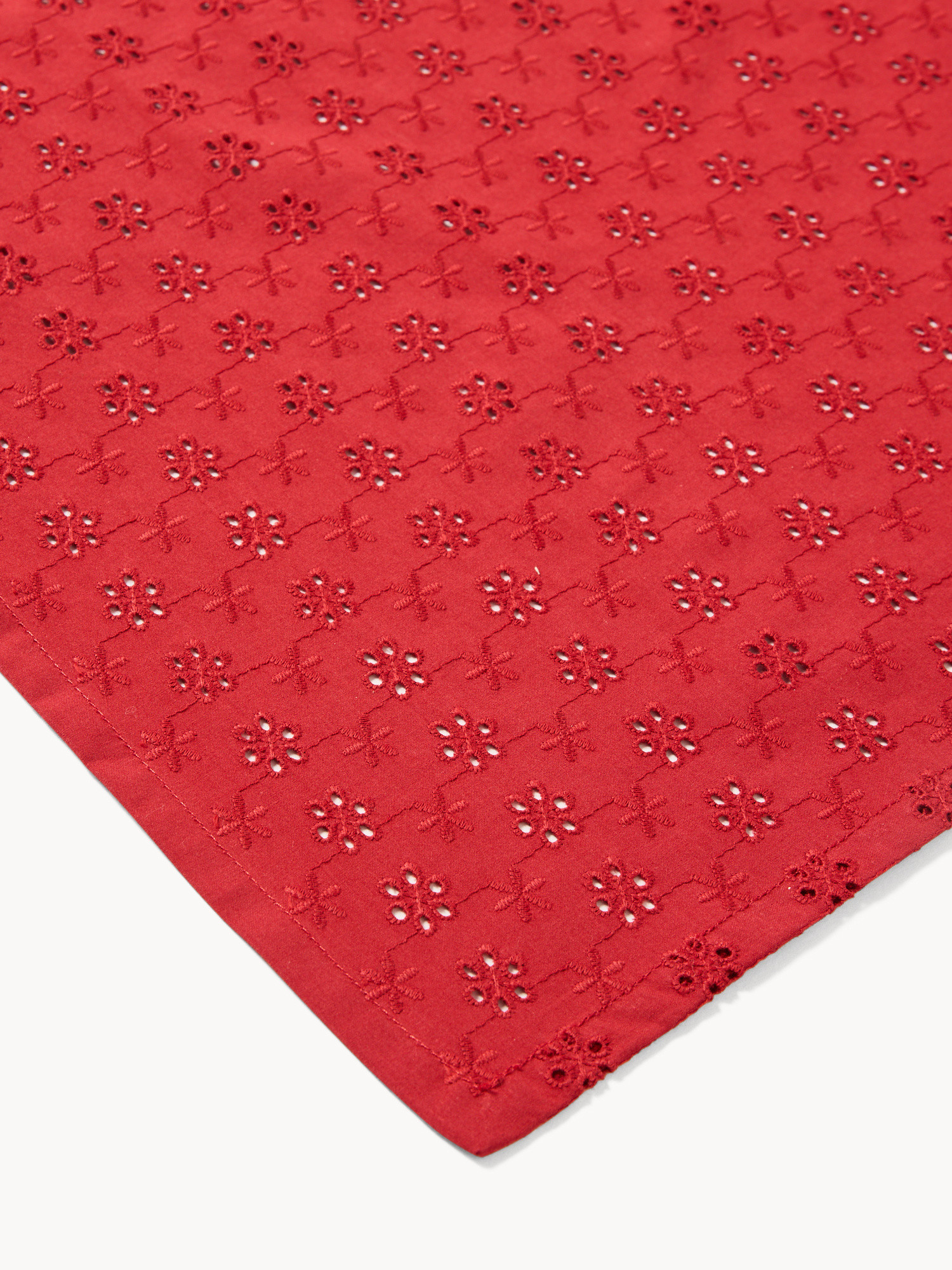 Centrotavola in puro cotone con ricamo sangallo