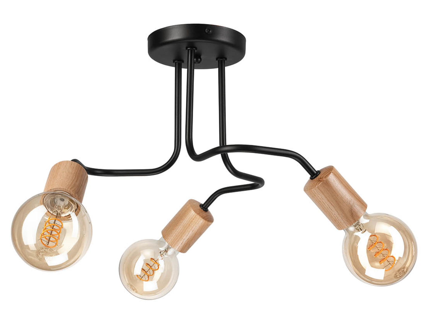 Lampa sufitowa Conor 3-punktowa metalowa beżowo-czarna