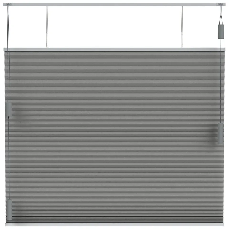 Fenstr pliss&eacute;gordijn Boston dubbel 25mm lichtdoorlatend - donkergrijs (20513)