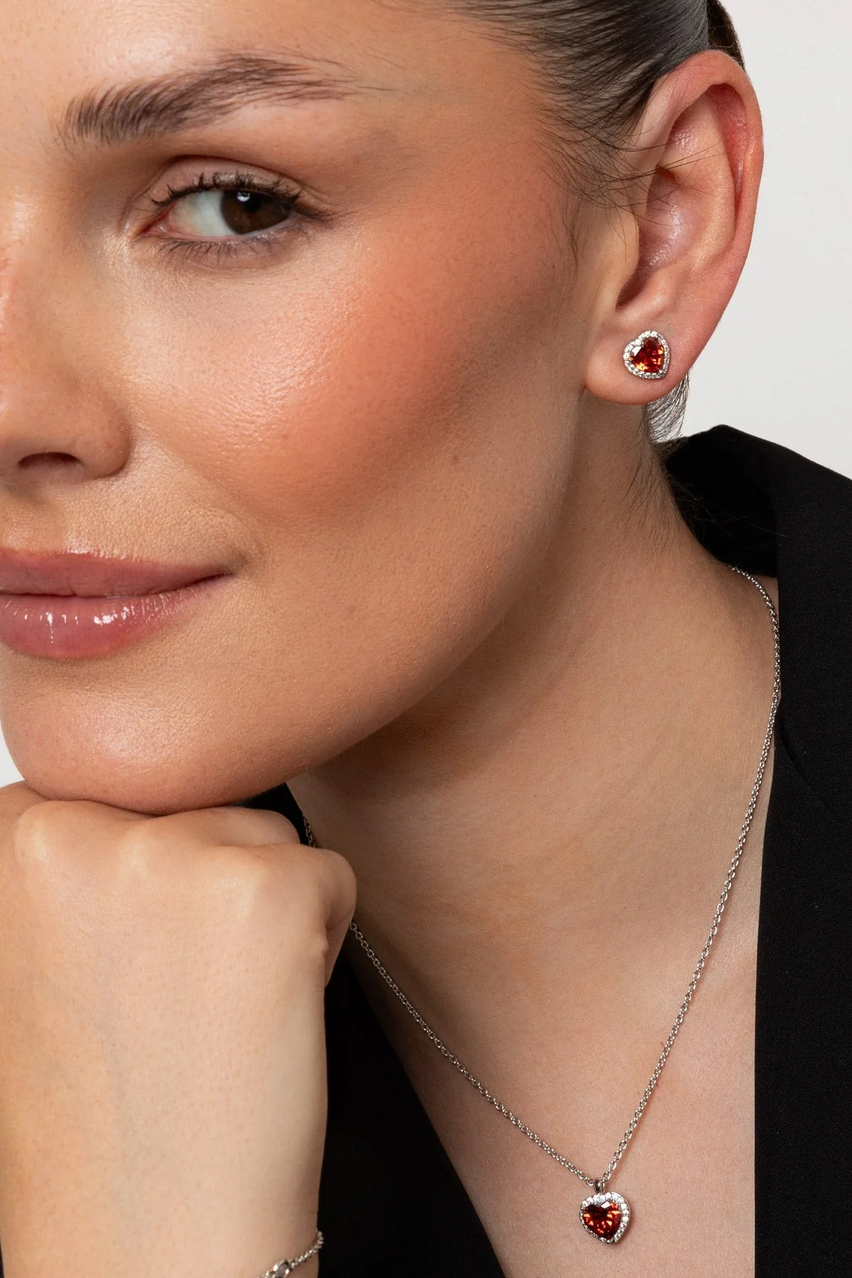 Red Heart Shaped Pendant Necklace