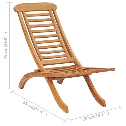 NNEVL Folding Garden Chairs Solid Teak Wood