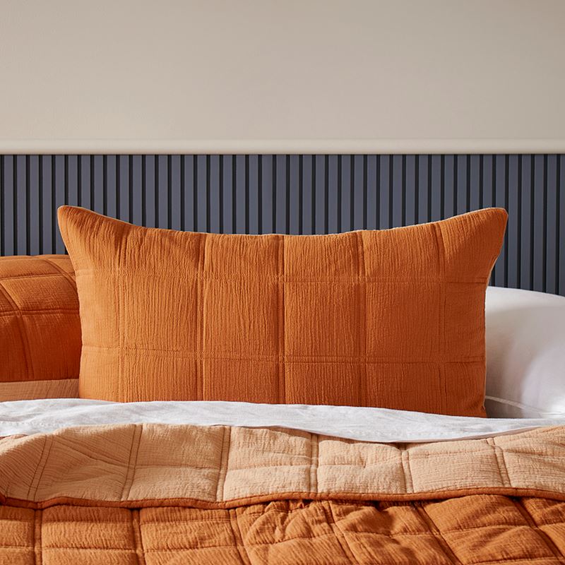 Crinkle Cotton Brown Sugar Quilted Coverlet Separates