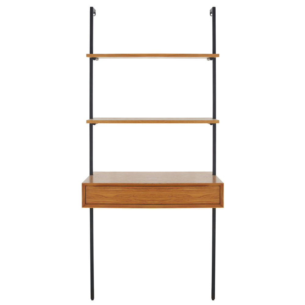 Portobello - Etagère murale bureau vintage 1 tiroir