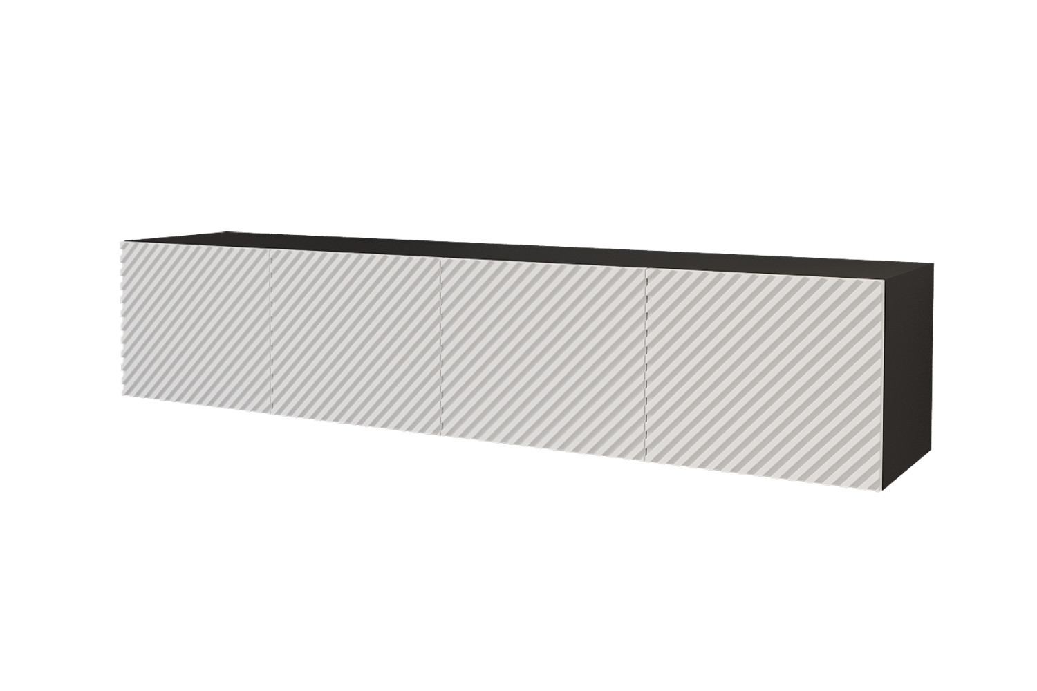Szafka RTV z frezowanymi frontami wisząca ZENO-W - 2x100x40x40 cm - Biały