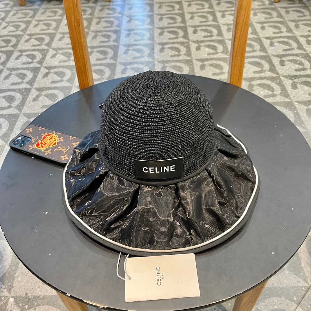 Ceiline Straw Sun Hat With Bow Split Back Sunhat