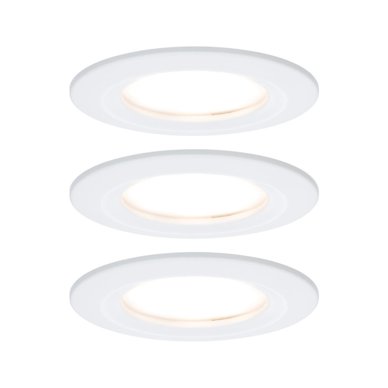Spot encastrable LED Nova blanc blanc chaud IP44 6 W 3 pièces PAULMANN