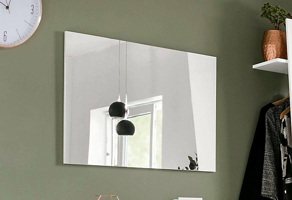 Miroir Deanna, Miroir de salle de bain, 100% Made in Italy, 80x2h60 cm, Blanc brillant
