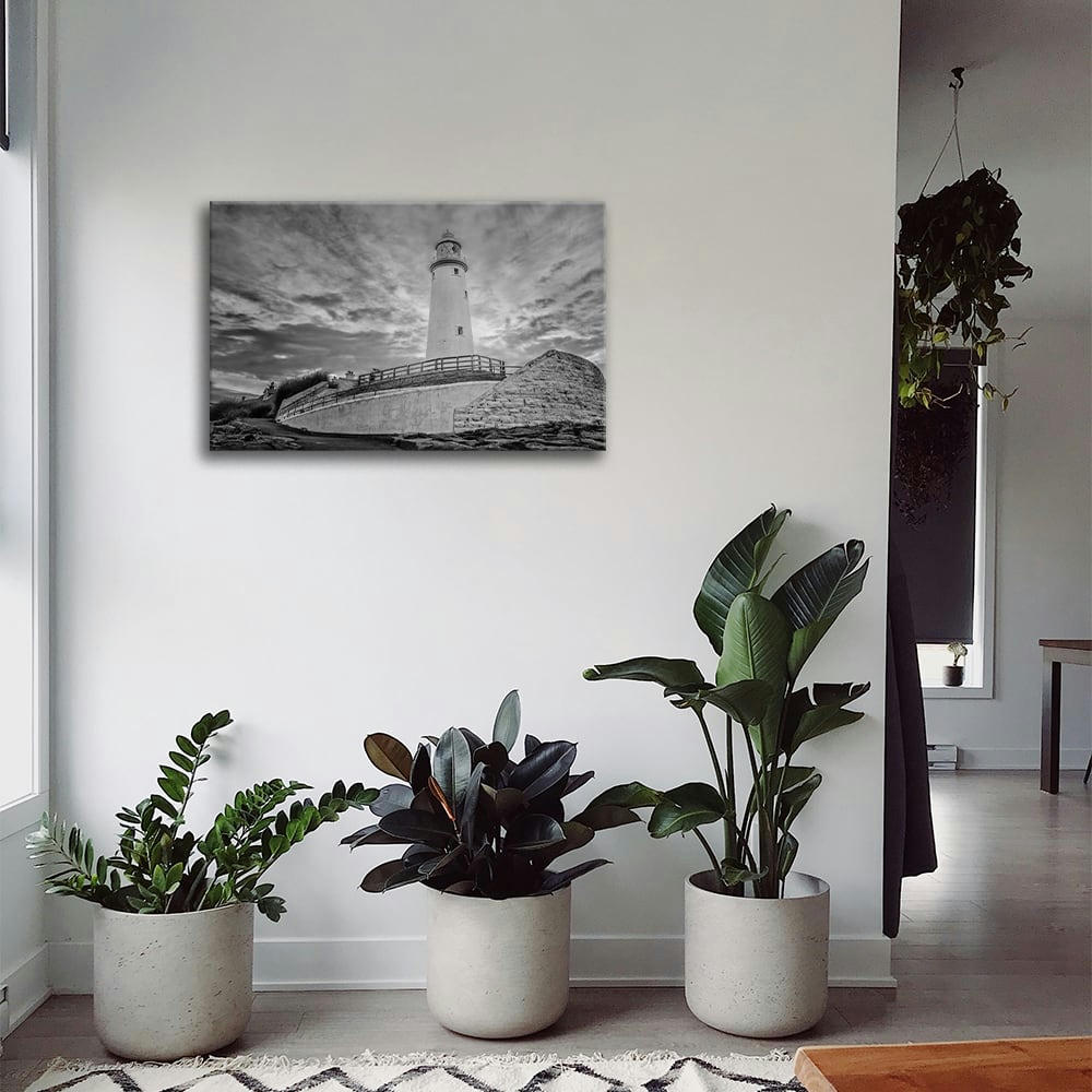 - Tableau impression sur toile le phare dans les nuages 60x90cm