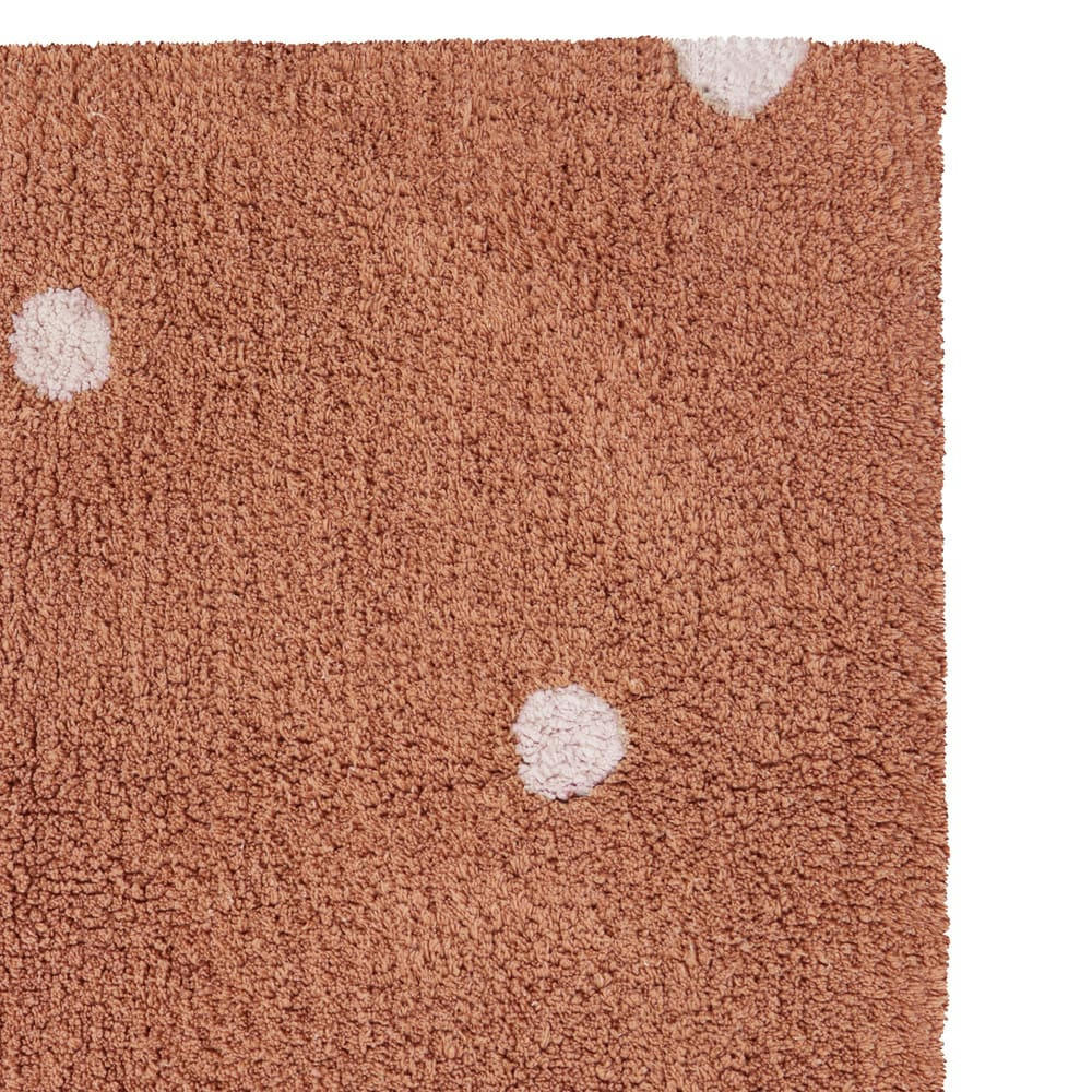 MUSHROOMS HUNTS - Tapis lavable Mini Dot Châtaigne en coton