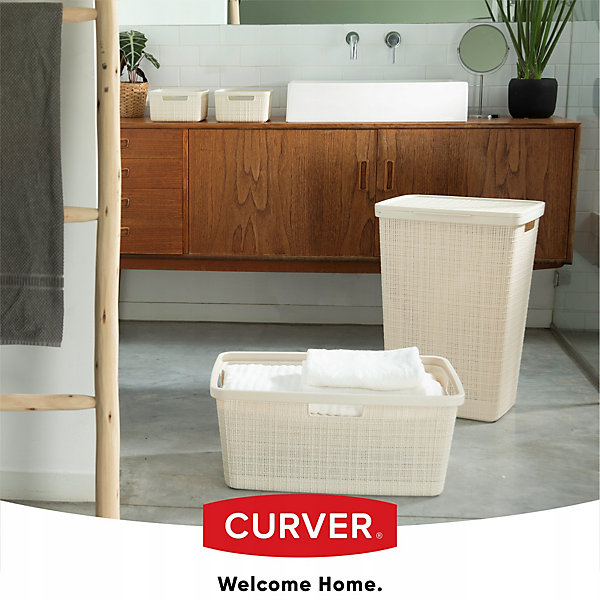 CURVER Panier à linge pour machine à repasser 46 L Crème