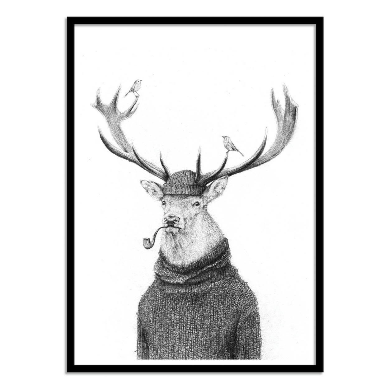 MIKE KOUBOU - WILD THINKING - Affiche d'art 50 x 70 cm