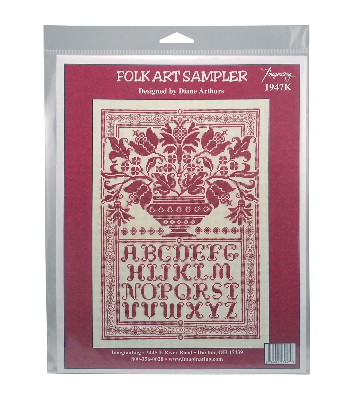 Imaginating 10 x 15 Folk Art Sampler Counted Cross Stitch Kit