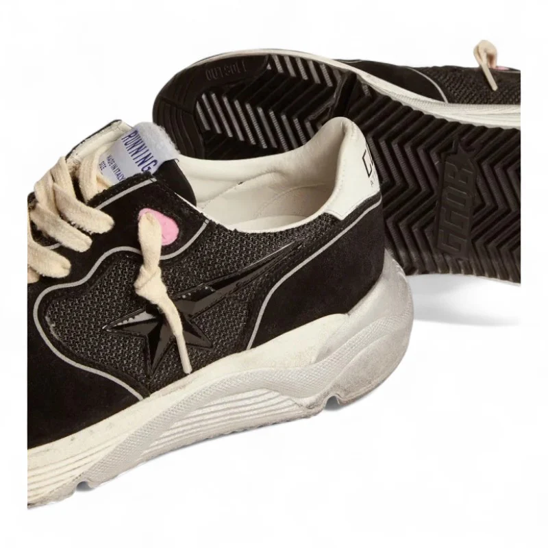 Running Sole sneakers with black mesh and suede upper and 3D star