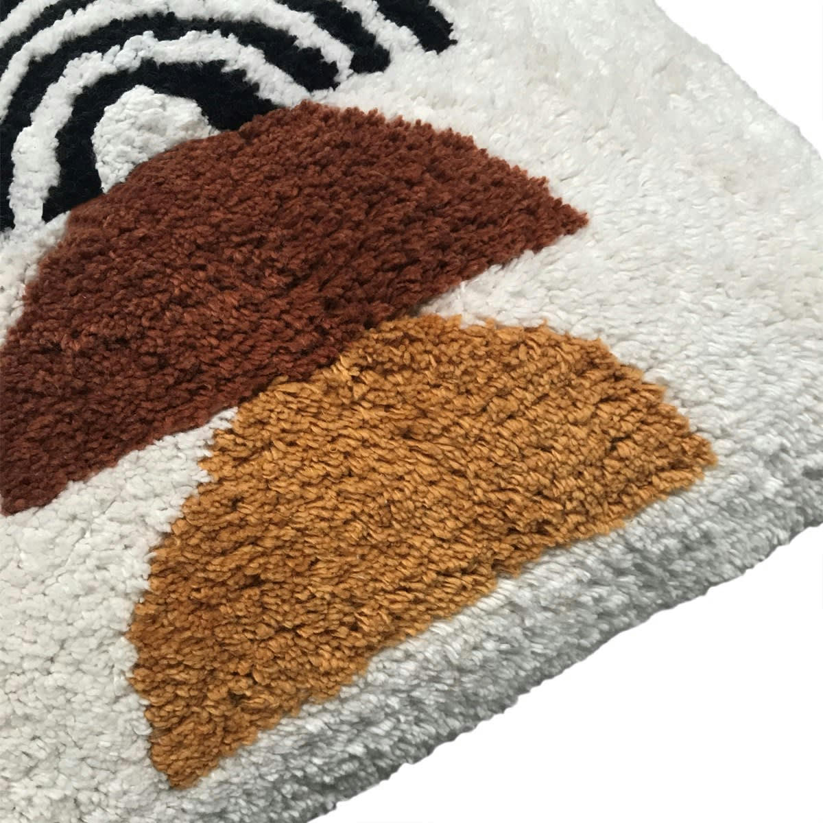 RETRO MOOD - Coussinfté imprimé en coton blanc cassé 40x40