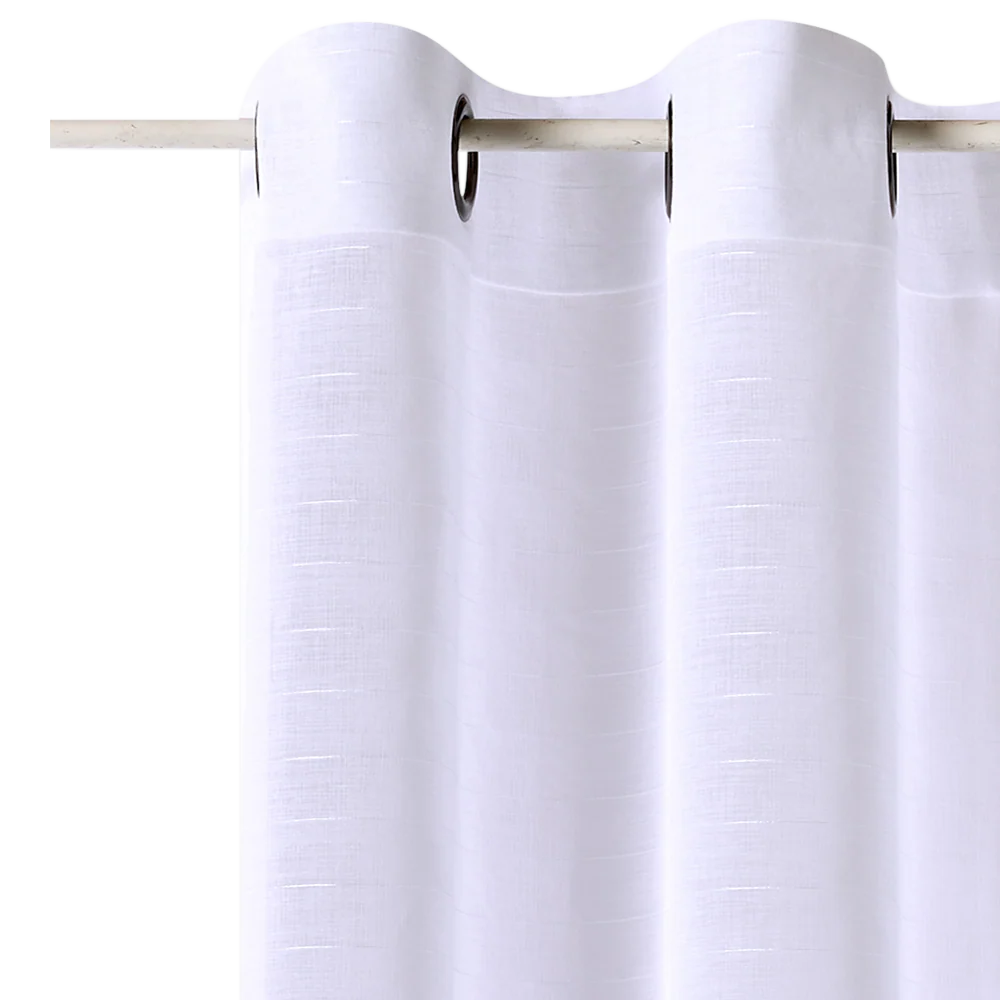 Voilage FLOT BLEU coloris blanc 145 x 240 cm