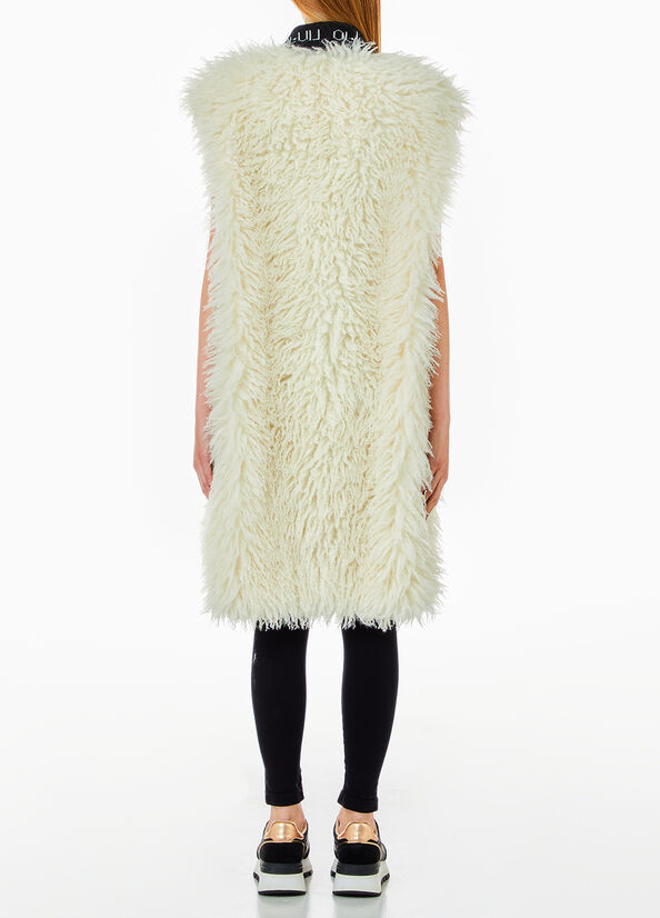 Maxi gilet in pelliccia sintetica