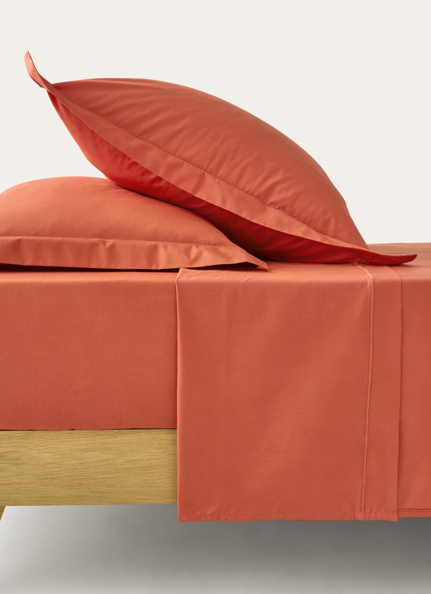 DRAP PLAT UNI EN PERCALE DE COTON BLEU MINÉRAL