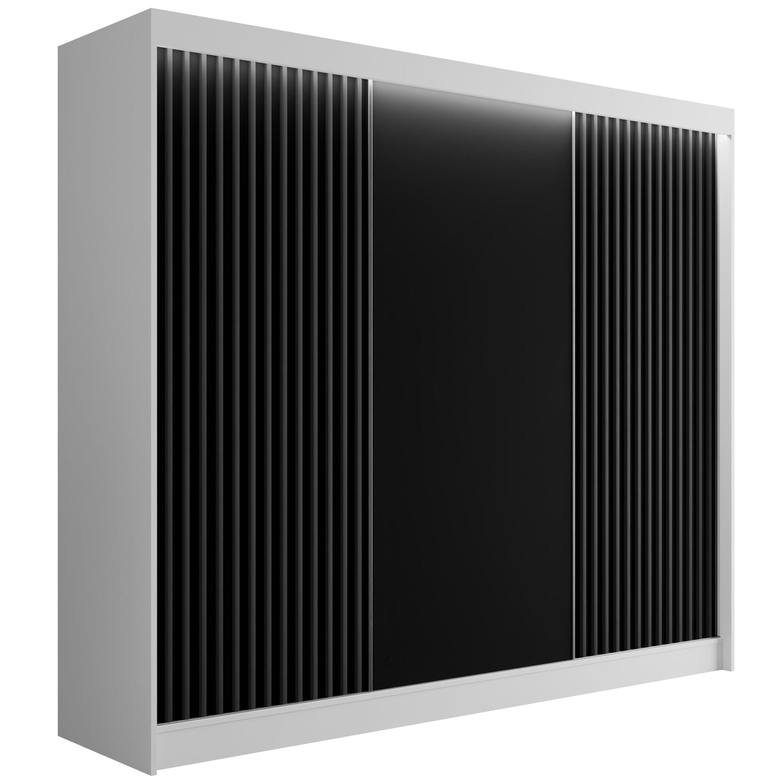 Szafa LED z drzwiami przesuwnymi i lamelami VILANv2 250 x 215 cm