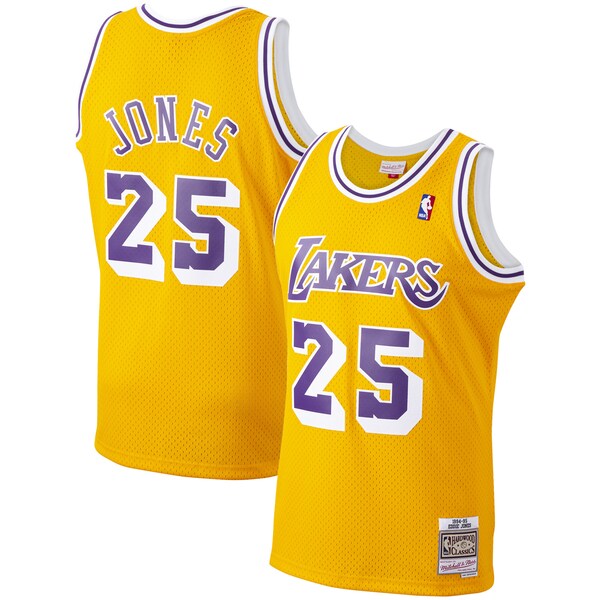 Ed Jones Los Angeles Lakers 1994/95 Hardwood Classics Swingman Jersey - Gold