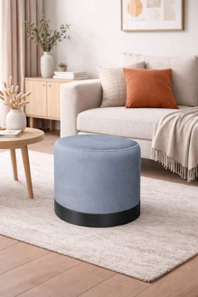 Pufa LUX elegancka podstawa metalowa czarna BL06