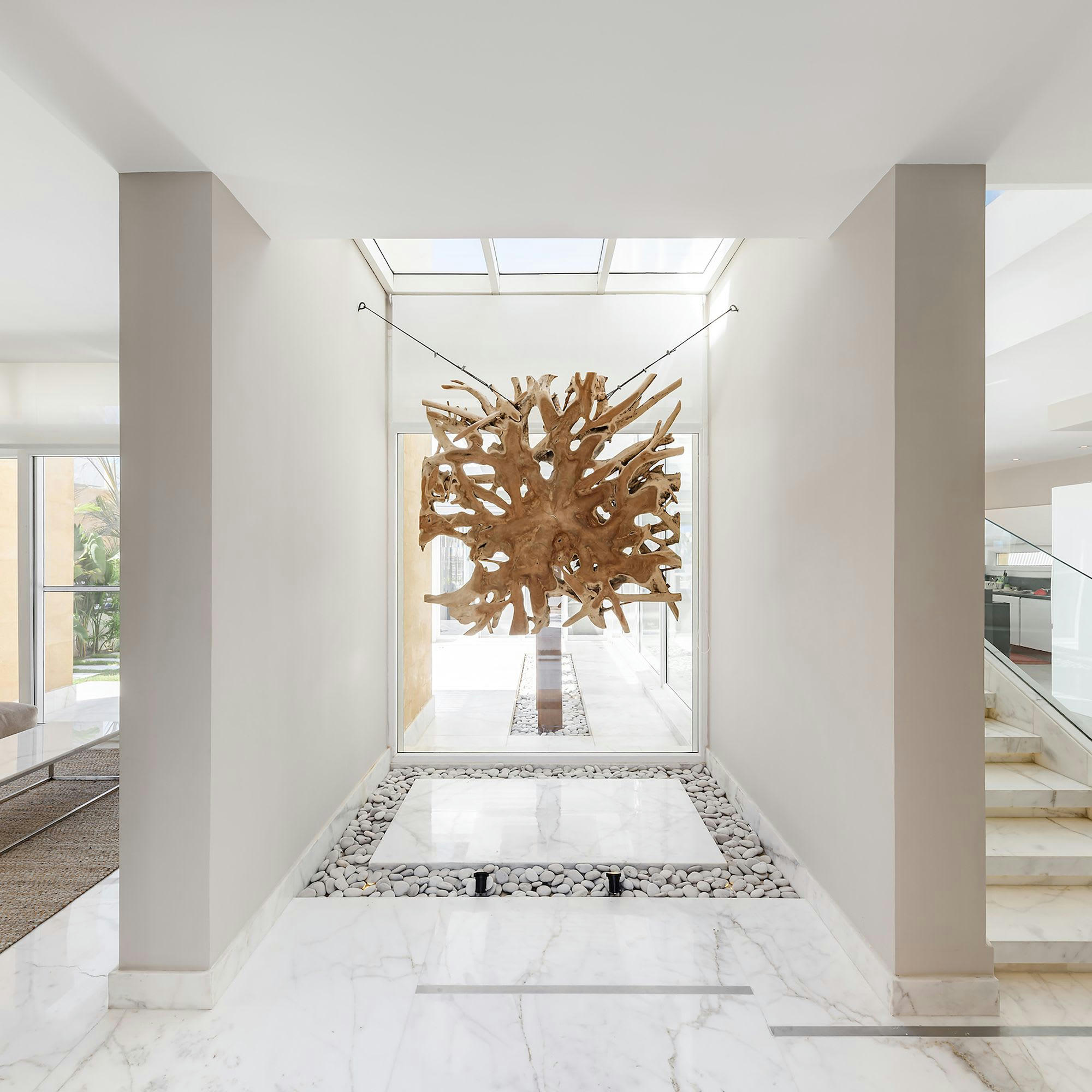 - Décoration murale véritable en racine de teck couleur naturelle 160cm