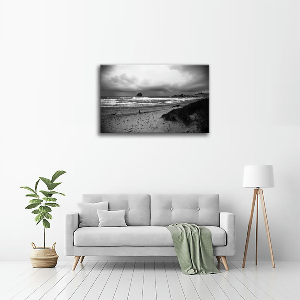 - Tableau impression sur toile sable et nuages à la mer 60x90cm