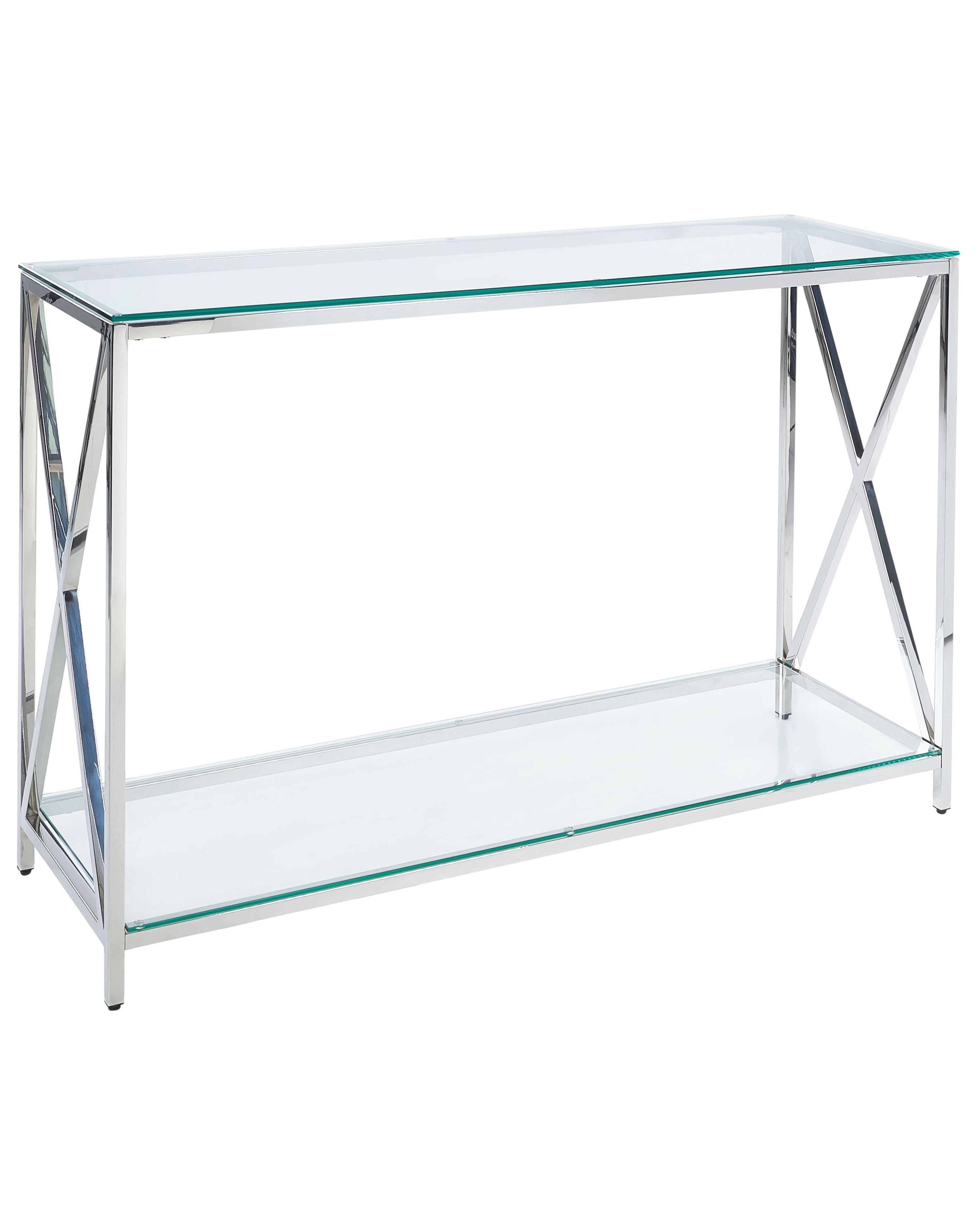 Coffee Table AUDET Tempered Glass Silver