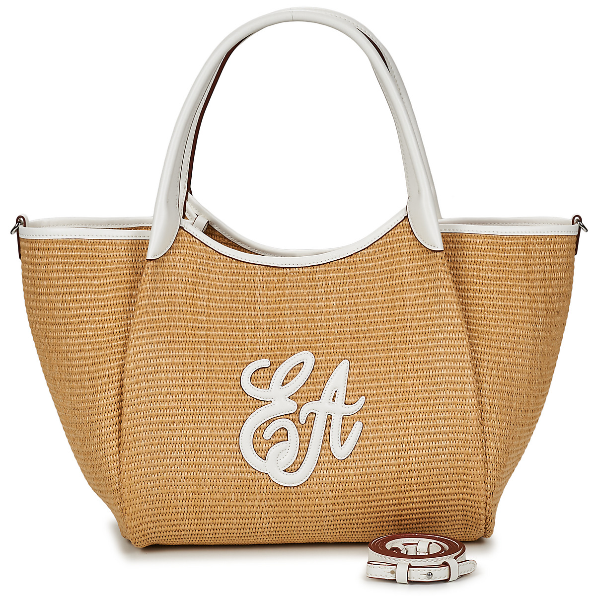 Emporio Armani - SHOPPING STRAW M - White