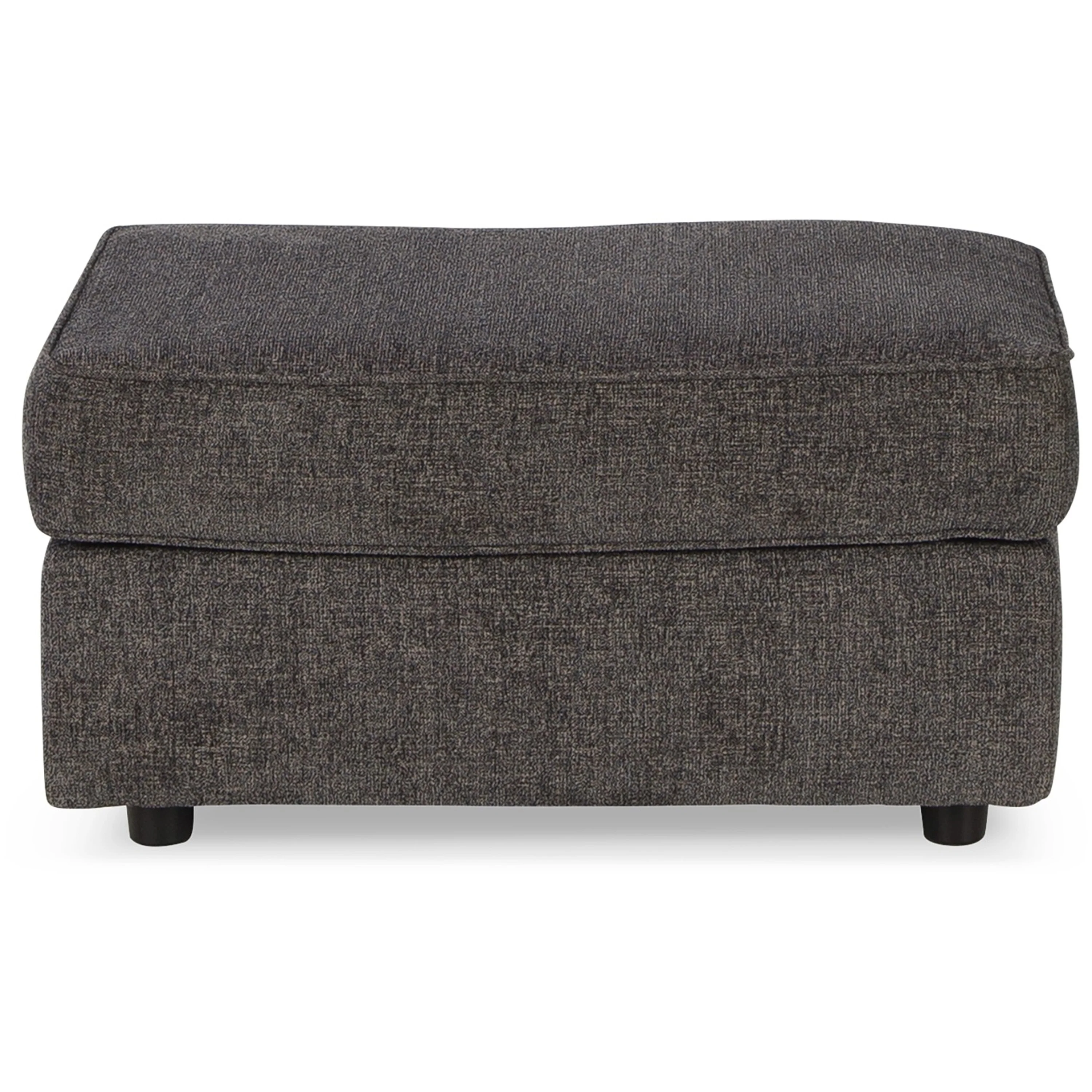 Timu Accent Ottoman, 34 Inch Rectangular, Welt Trim Gray Polyester