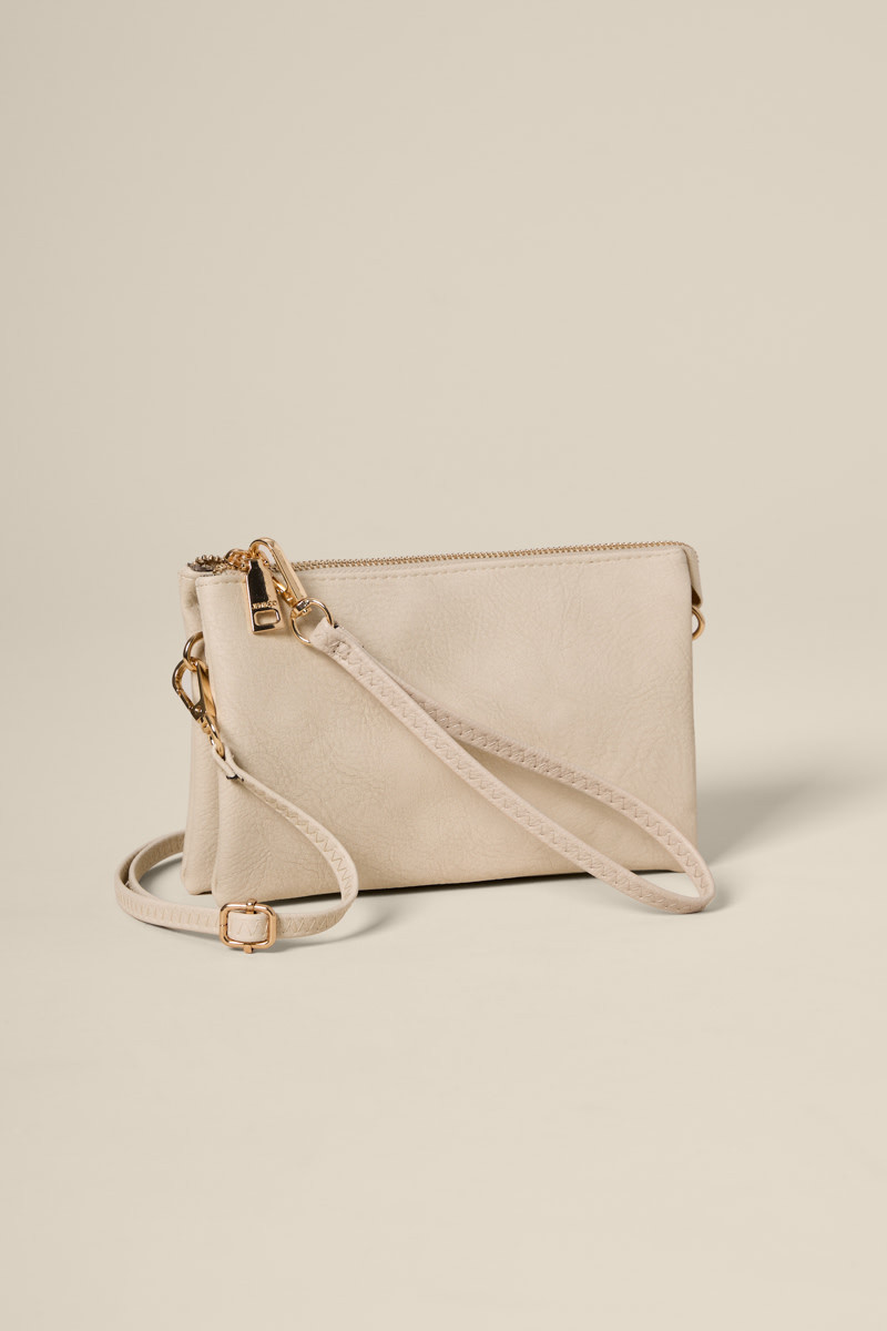 Mona Vegan Leather Ivory Wallet On A String
