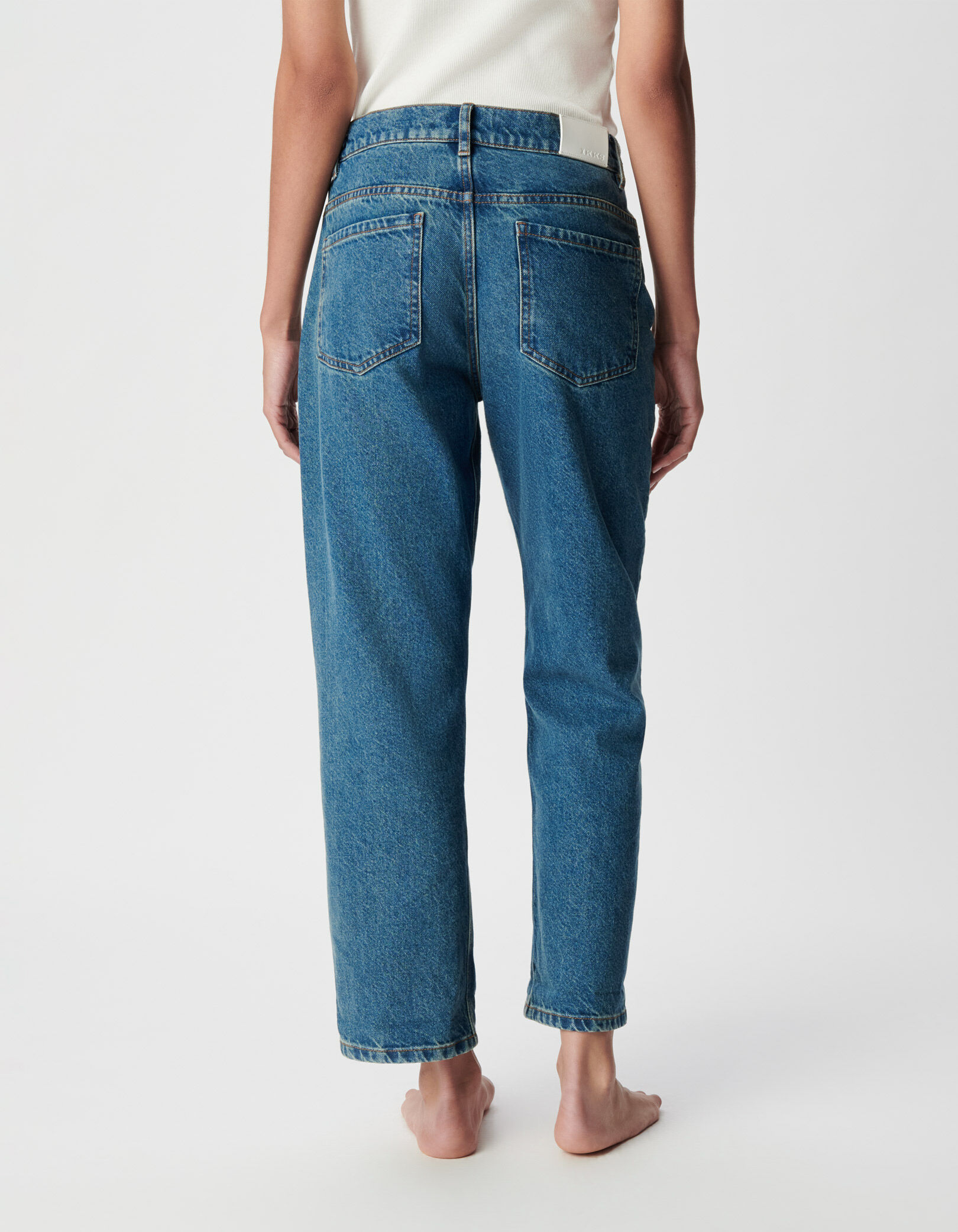 Jean boyfriend bleu longueur cropped Charlotte Femme