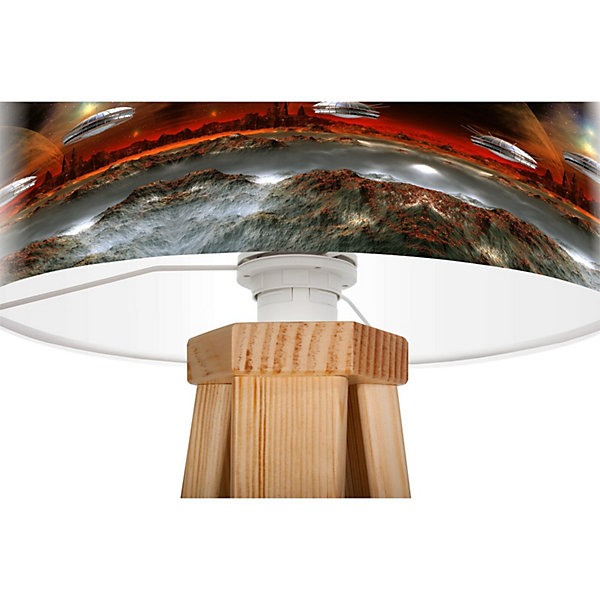 Lampe de chevet kids foto-176 30 x 30 x 45 cm Bois clair, multicolore