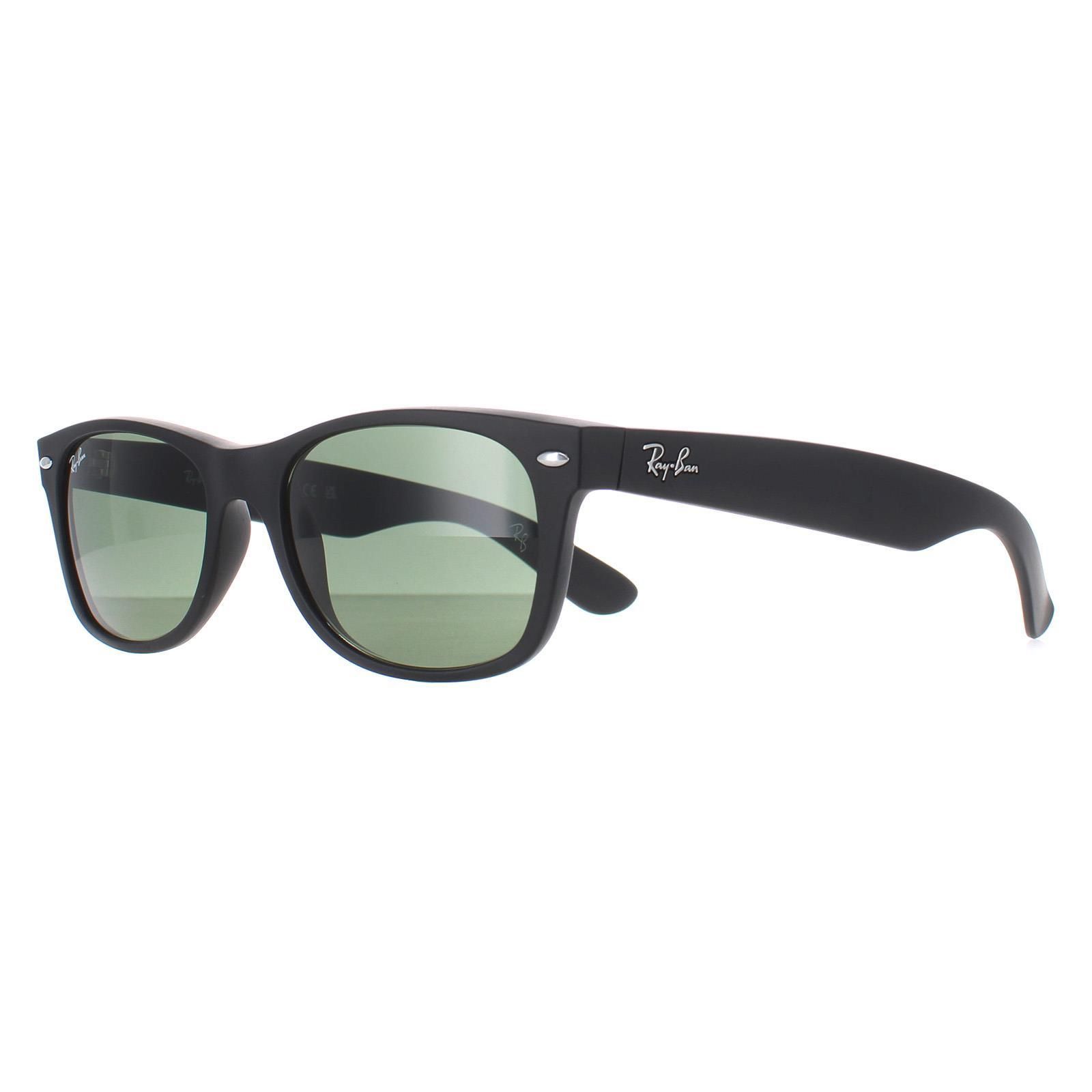 Ray-Ban Rectangle Black Rubber Green New Wayfarer 2132 Sunglasses