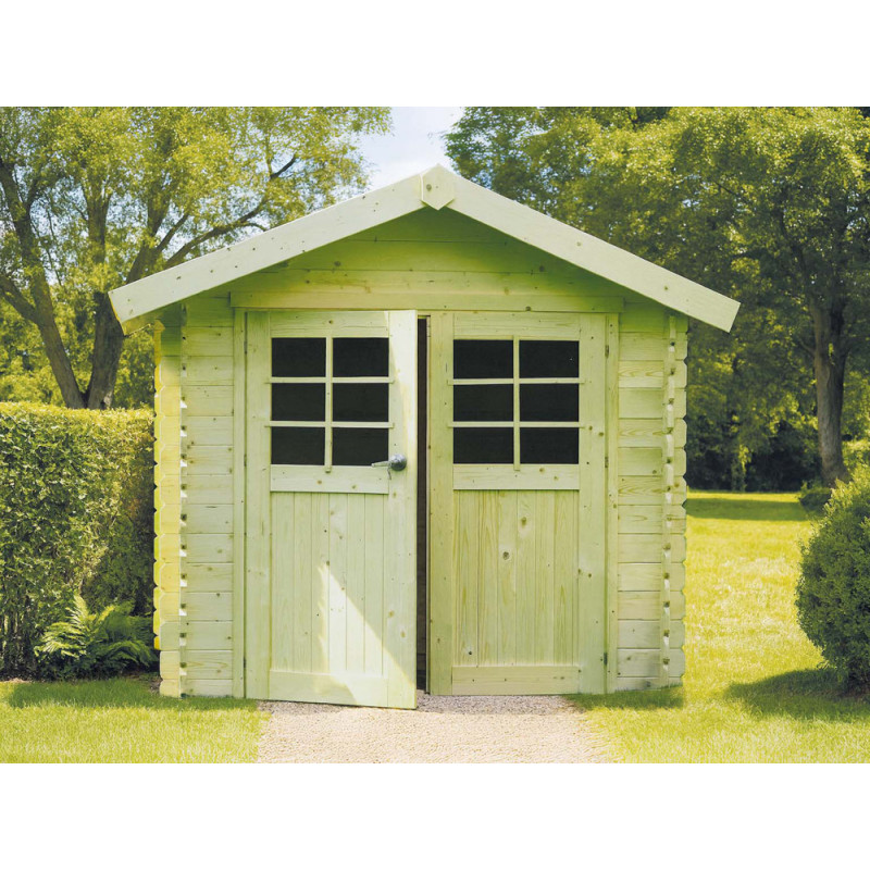 Abri de jardin en bois Chartres traité 28 mm 2,98 x 2,38 m SOLID