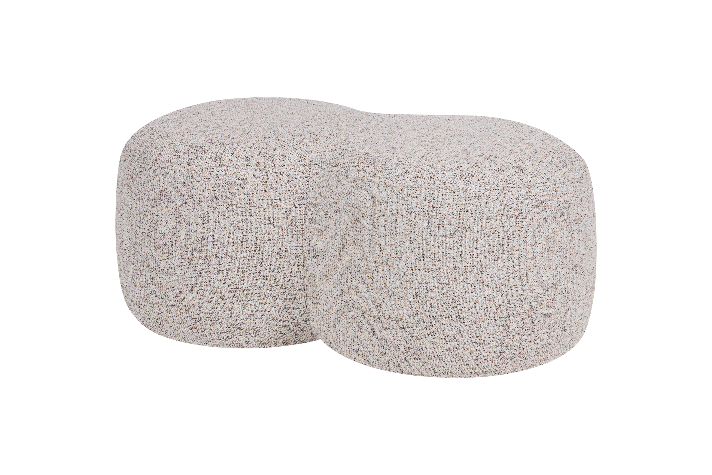 noo.ma Umbo Pouf - gestoffeerde designer poef, Clay Grey Mélange, 89 x 51 x 38 cm