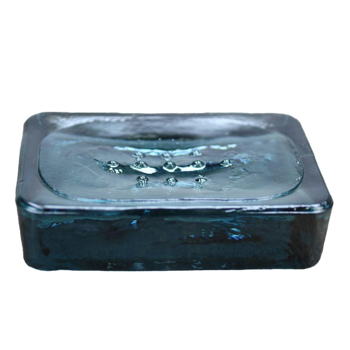 AUTHENTIC - Portesavon en verre recyclé  silver gris 12x9x3 cm