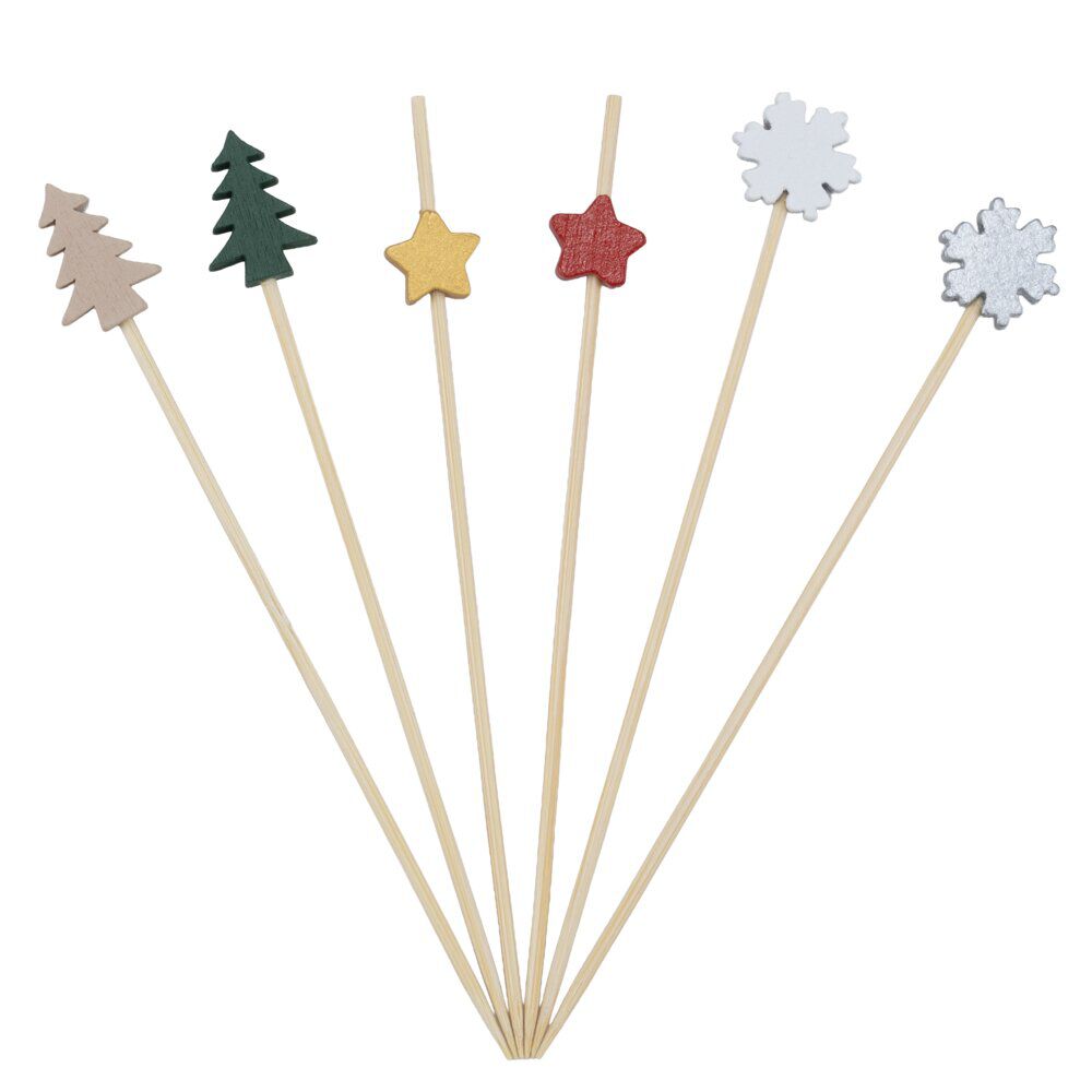 Pique apéritif x20 pcs en bambou décors assortis