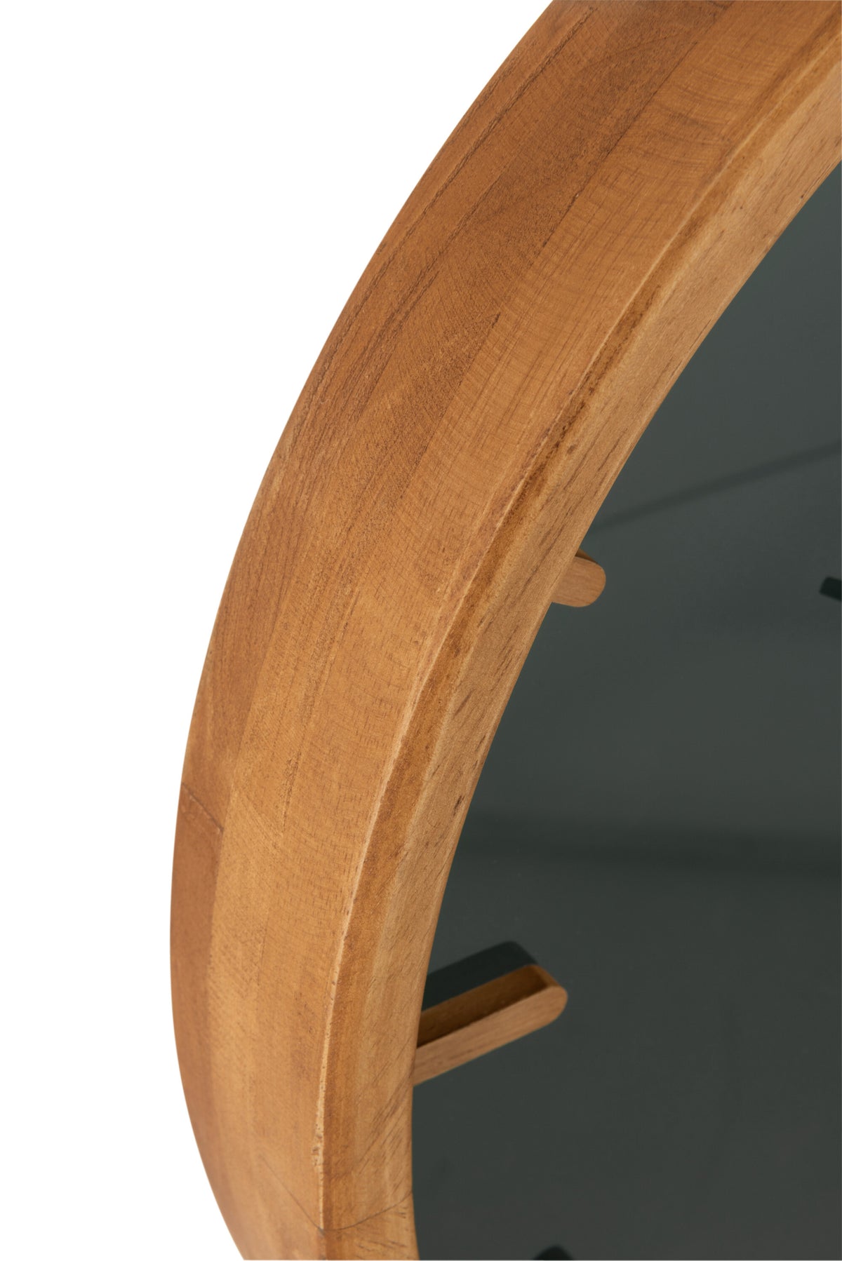 J-Line klok Rond - hout/glas - bruin/zwart - Ø 40 cm