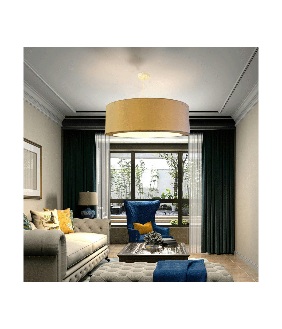 RONDO - Suspension Silvio beige foncé D: 65 x H: 25