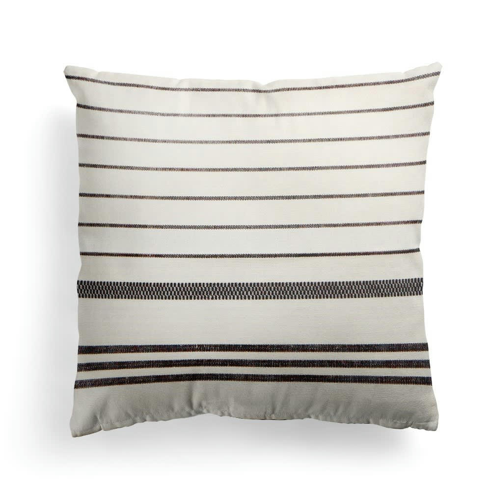 BERRAIN - Housse de coussin coton et lin Blanc 40x40 cm