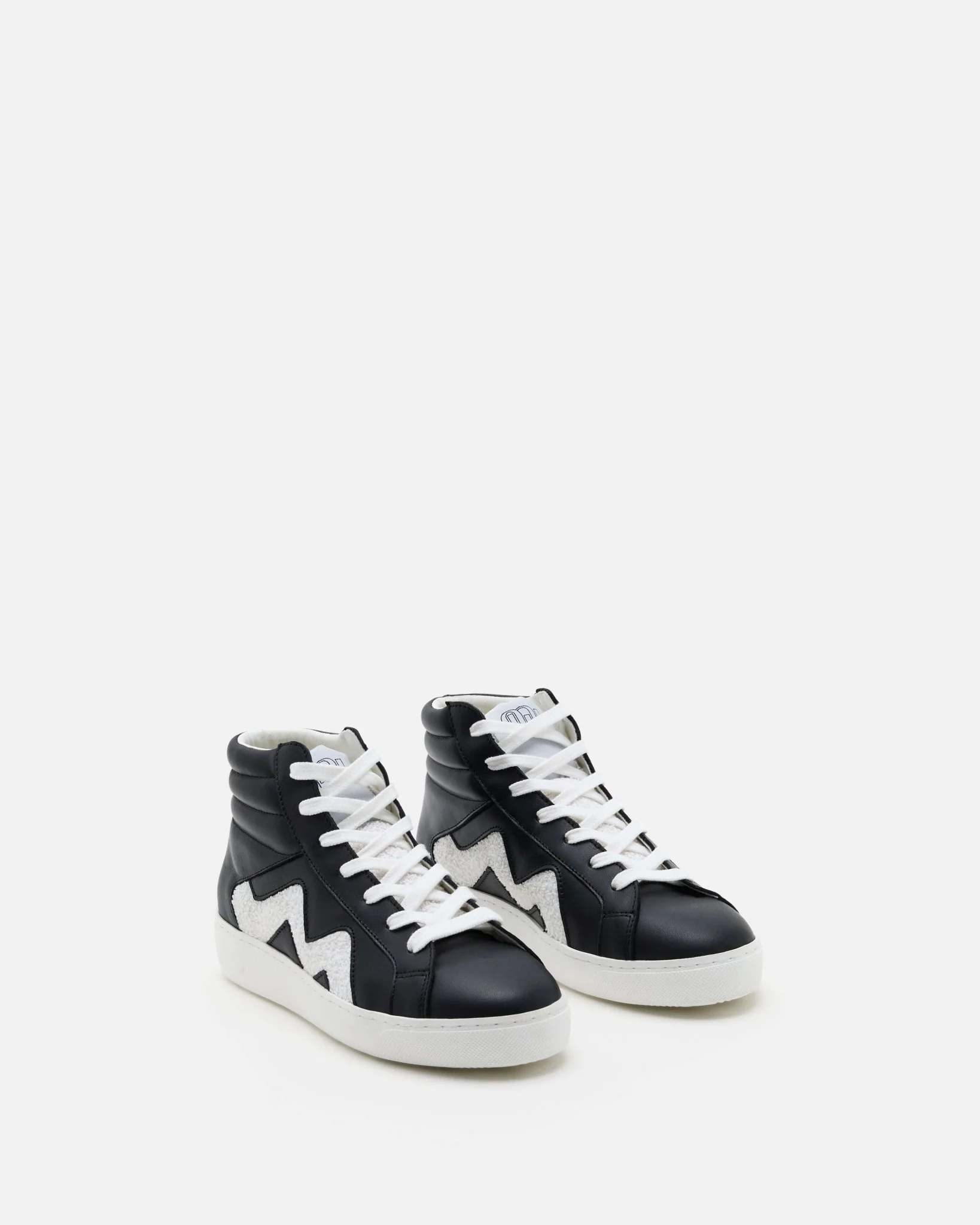 BASKETS CARLA/WOOL NOIR BLANC