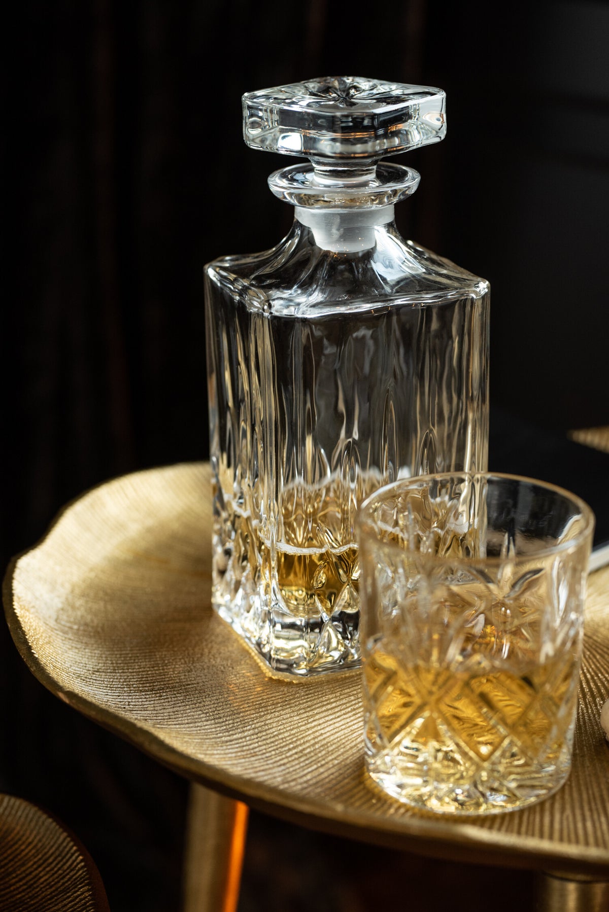 J-Line karaf   stop Geslepen - decanteerkaraf - glas - transparant