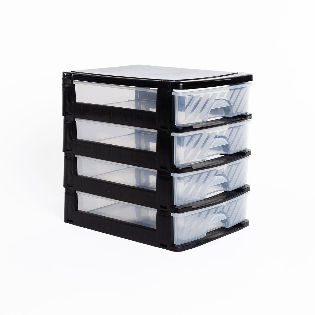 Módulo com 4 gavetas a4 baixas preto