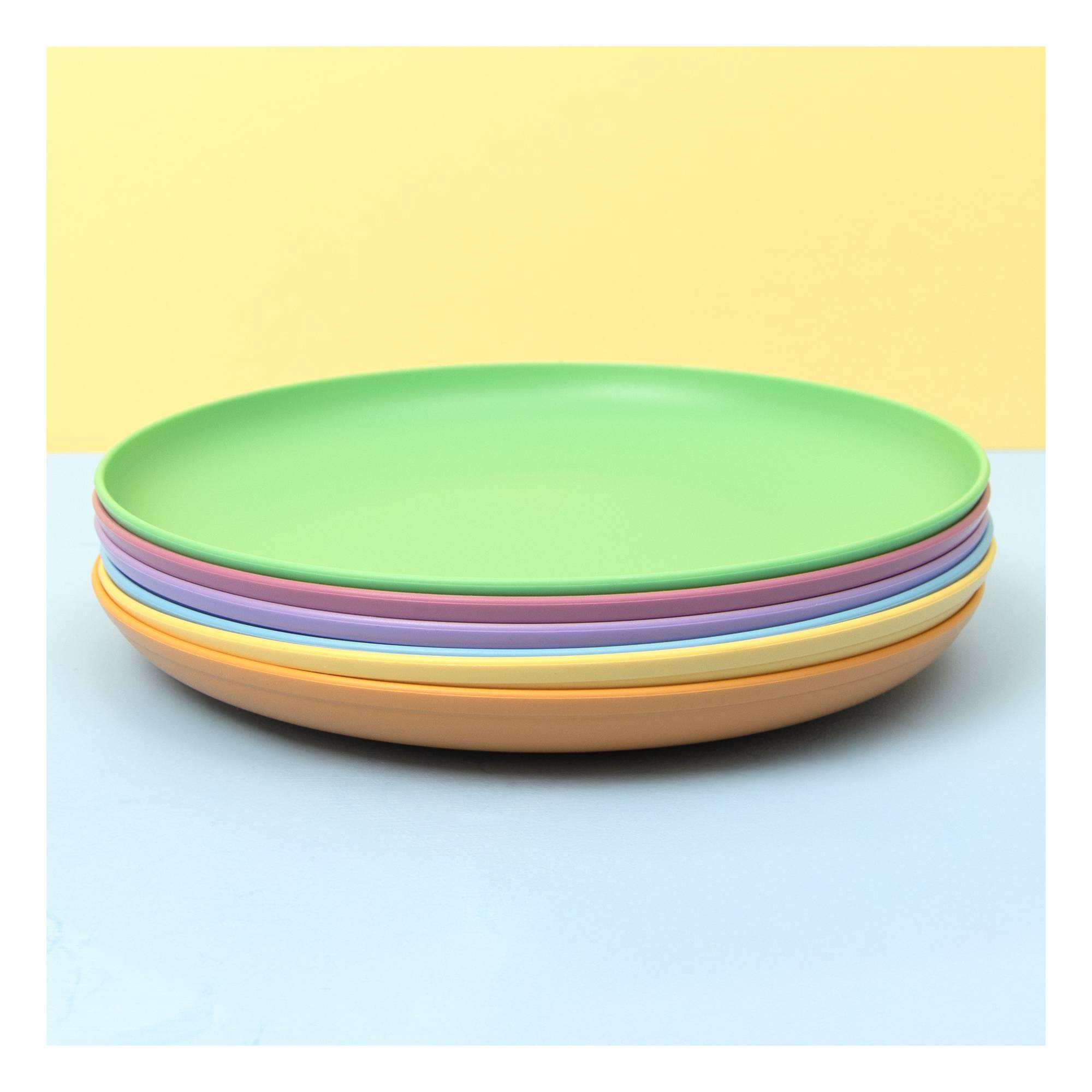Pastel Plastic Plates 6 Pack