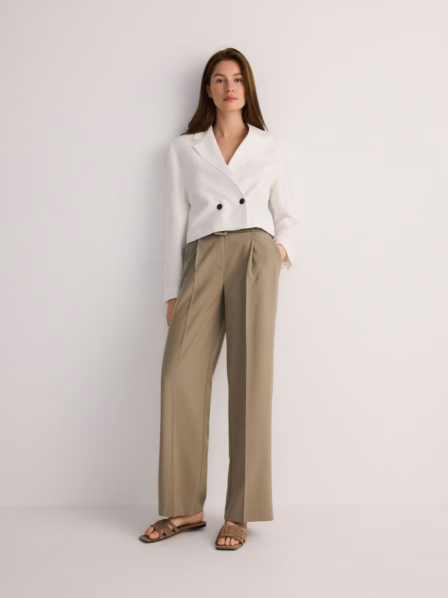 Trousers With Tie Waist Belt