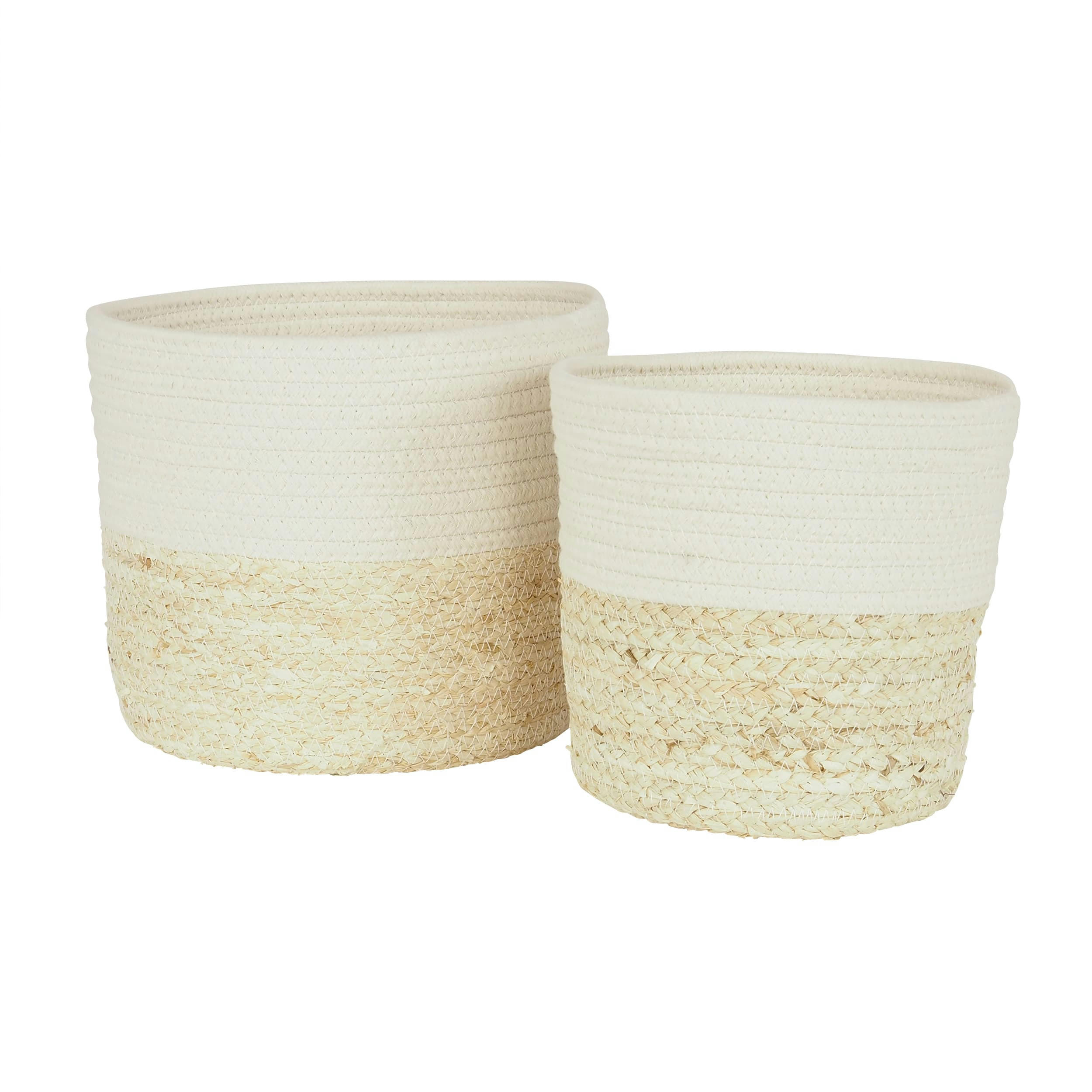 - Cache-pots lot de 2 en coton 25cm