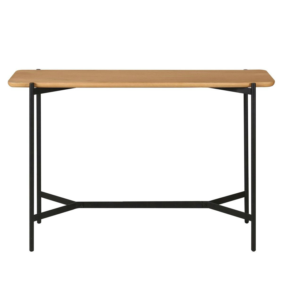 EASY - Console en chêne naturel vernis et métal noir
