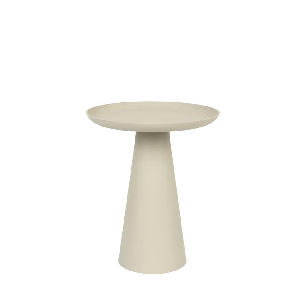 RINGAR - Table d'appoint ronde en aluminium D34,5cm blanc ivoire