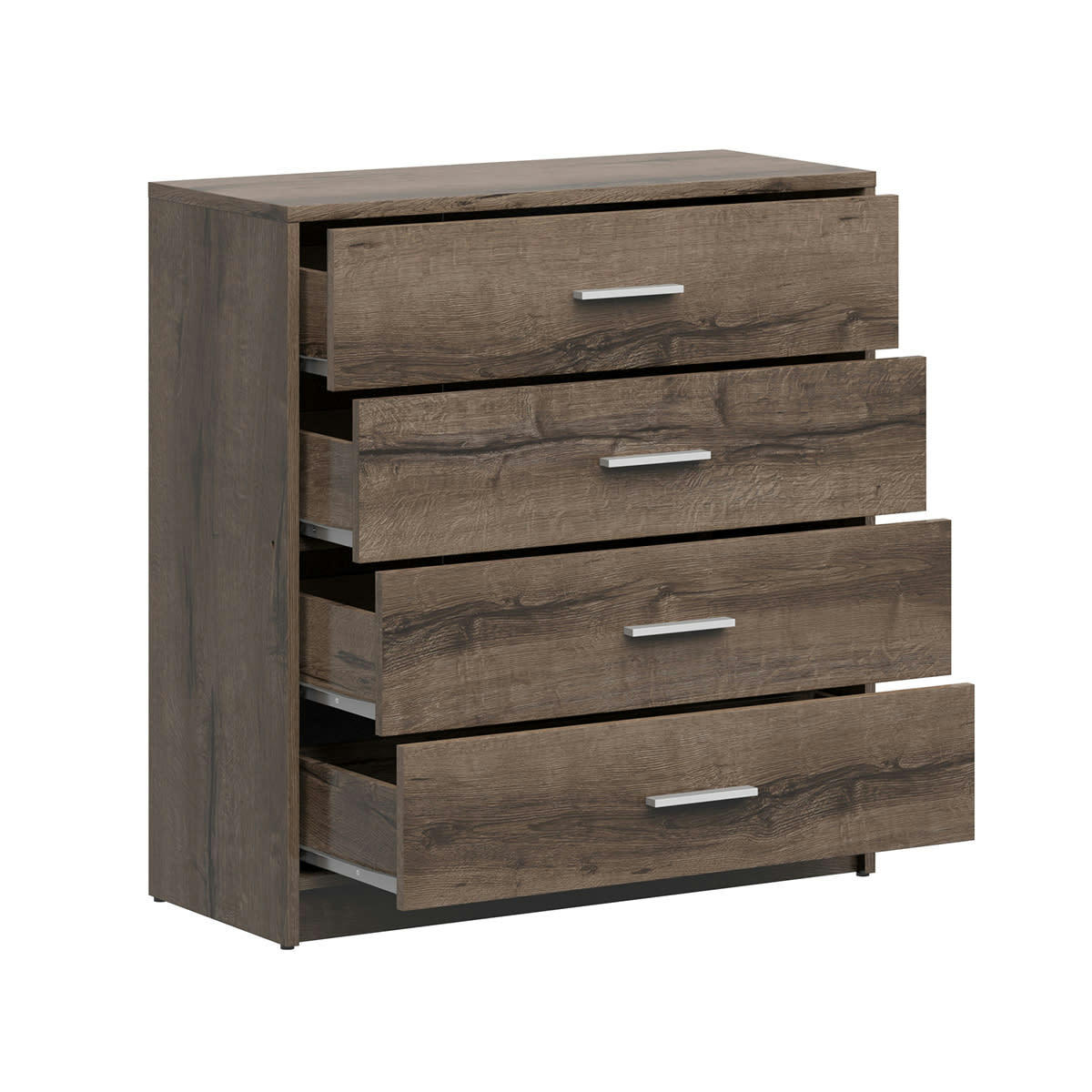 - Commode 4 tiroirs stratifiés naturel foncé
